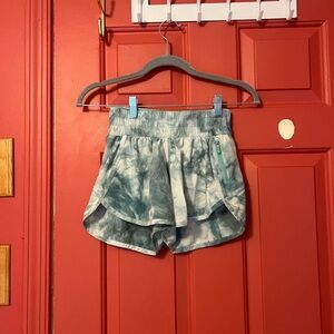Lululemon Athletica Green and White Athletic Shorts